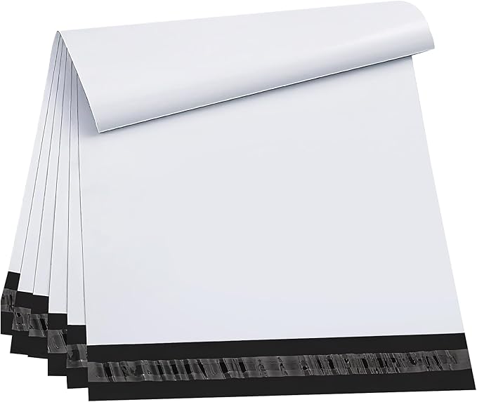 50pcs 19x24" White Poly Mailers - Self Adhesive Shipping Bags, Waterproof Bulk Packaging for Clothes & E-Commerce
