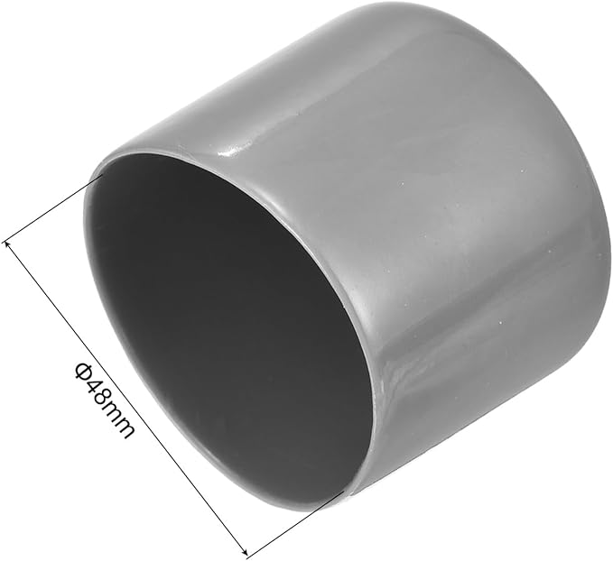 uxcell 10pcs Rubber End Caps 48mm ID Vinyl Round End Cap Cover Screw Thread Protector Light Grey