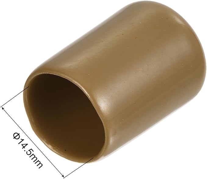 uxcell 20pcs Rubber End Caps 14.5mm ID Vinyl PVC Round Tube Bolt Cap Cover Screw Thread Protectors Light Brown
