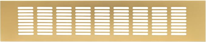 Vent Systems 15.75 x 3.15 Inch (Outer Size) Rectangular Door Vent - Gold Aluminum Vent Cover Toe Kick Vent Cover - HVAC for Home Cabinet Vent - Intake/Exhaust Door Return Air Vent