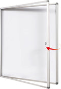 SWANCROWN Locking Bulletin Boards Enclosed Noticeboard White Glass Message Boards Indoor for School Office 38x38 inches (12xA4)