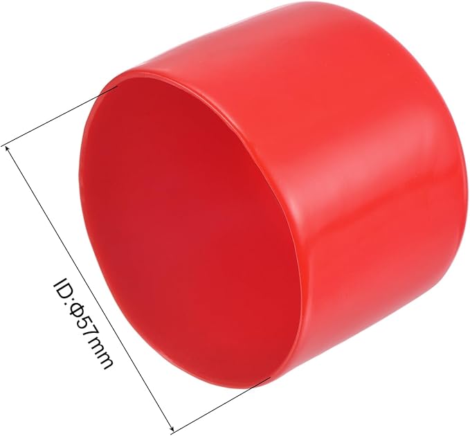 uxcell 5pcs Rubber End Caps 2 1/4"(57mm) ID Vinyl PVC Round Tube Bolt Cap Cover Screw Thread Protectors Red