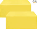 HolidayIdeas Yellow Fitted Table Covers - 96 x 30 Inch - 2 Pack Rectangle Tablecloths for 8 Foot Tables, Polyester Fabric Tablecloth for Parties, Baby Shower, Wedding, Trade Show