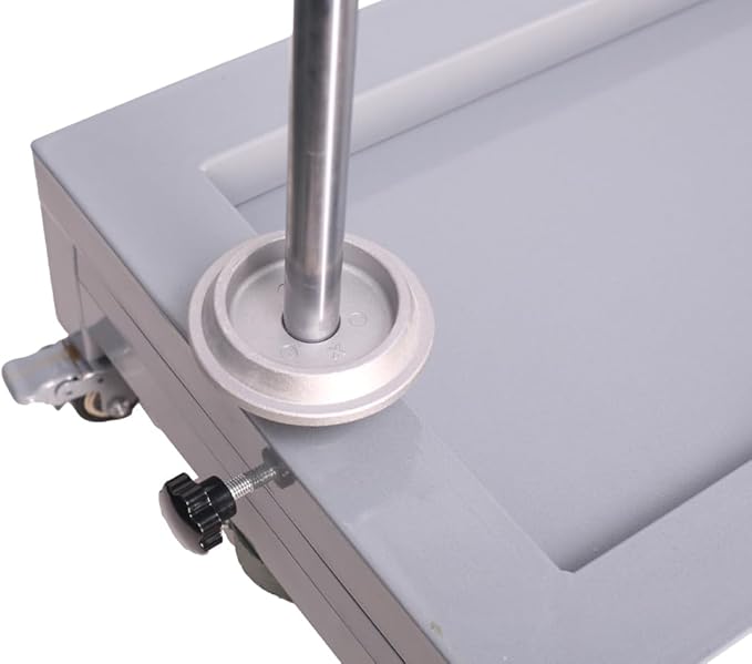 Manual Table Stretch Film Dispenser Wrapping Pallet Machine, Heavy Duty Film Dispenser Wrap Bench for 12-27.5" Rolls Film, with Rolling Wheel & Brake Knob and Sunken Storage Tray