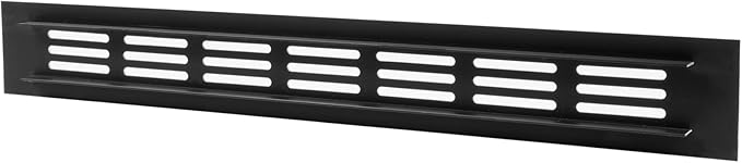 Vent Systems 11.81 x 1.57 (Outer Size) Air Supply Ventilation Grille - Pack of 2 - Brown Aluminum Rectangle Intake/Exhaust Door Vent Deflector - HVAC for Home Improvement Floor, Wall Duct Cover