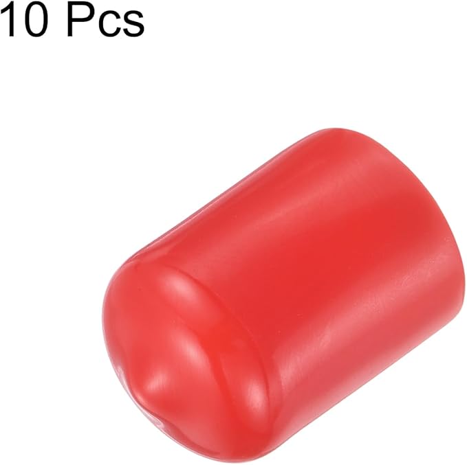 uxcell 10pcs Rubber End Caps 14.5mm ID Vinyl Round End Cap Cover Screw Thread Protector Red