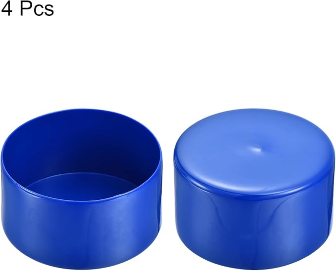 uxcell 4pcs Rubber End Caps 85mm ID Vinyl Round Tube Bolt Cap Cover Screw Thread Protectors Blue, 50mm Height