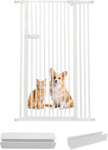 Lumizone Extra Tall Cat Gate 55.12" High Pressure Mounted Extra Wide 2025 New (17 Sizes) 1.37" Gap No Drilling Auto-Close One-Handed Operation Tall Pet Gate for Dogs(White, 55.12" H x 34.25"-38.38" W)