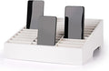 36-Grid Wooden Cell Phone Holder Desktop Organizer Storage Box for Classroom Office (White 36-Grid)