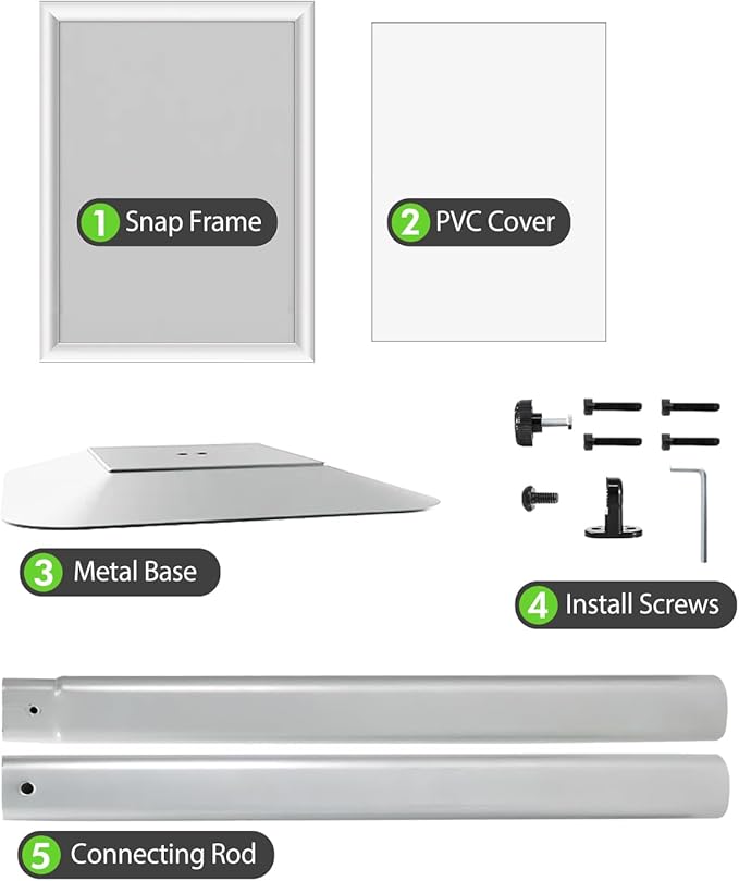 3Packs Heavy Duty Adjustable Pedestal Poster Sign Stand, 11x17 Aluminum Open Floor Standing Sign Holder for Vertical and Horizontal View Display, Silver