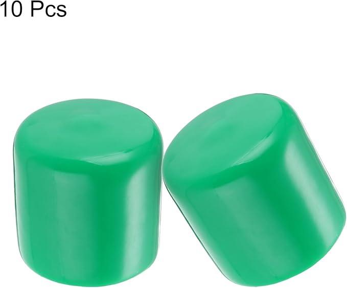 uxcell 10pcs Rubber End Caps 33mm(1 5/16") ID Vinyl Round End Cap Cover Screw Thread Protectors Dark Green