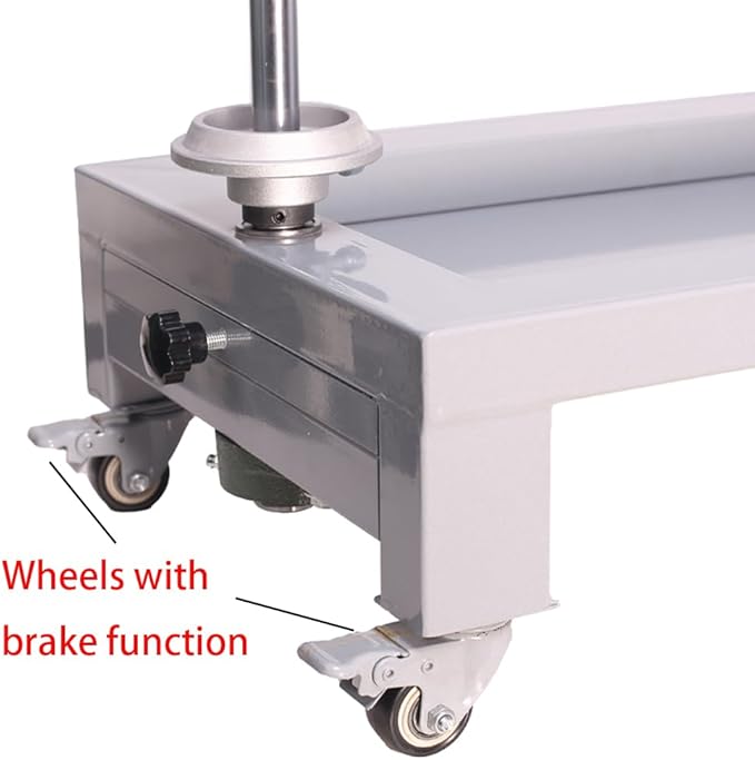Manual Table Stretch Film Dispenser Wrapping Pallet Machine, Heavy Duty Film Dispenser Wrap Bench for 12-27.5" Rolls Film, with Rolling Wheel & Brake Knob and Sunken Storage Tray