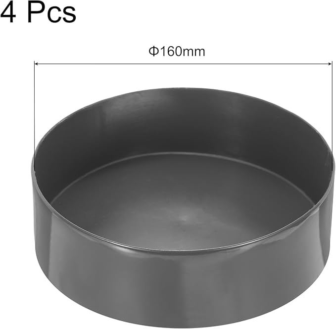 uxcell 4pcs Rubber End Caps 160mm(6.3 Inch) ID Vinyl Round End Cap Cover Screw Thread Protectors Dark Grey, 50mm Height