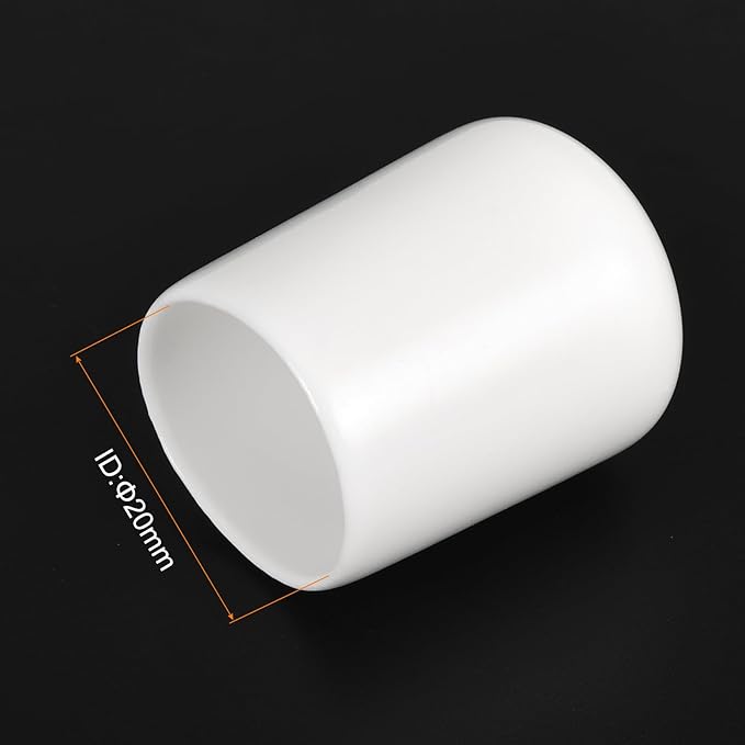 uxcell 10pcs Rubber End Caps 20mm ID Vinyl Round End Cap Cover Screw Thread Protectors White