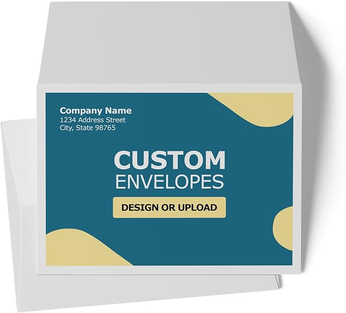 GotPrint Custom Envelopes 5x7 | White #A7 Envelope for Announcements, Invitations, Wedding, Postcards, Mailing | Personalize - Upload Design, Add Text or Logo | 5.25x7.25, 100Qty