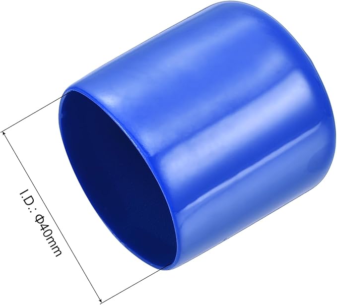 uxcell 10pcs Rubber End Caps 40mm(1 9/16") ID Vinyl Round End Cap Cover Screw Thread Protectors Blue