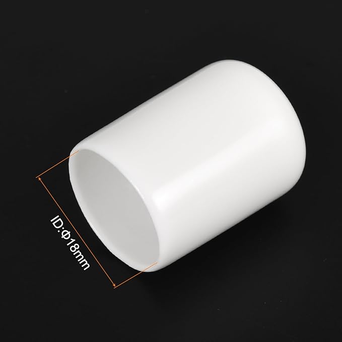 uxcell 10pcs Rubber End Caps 18mm ID Vinyl Round End Cap Cover Screw Thread Protectors White