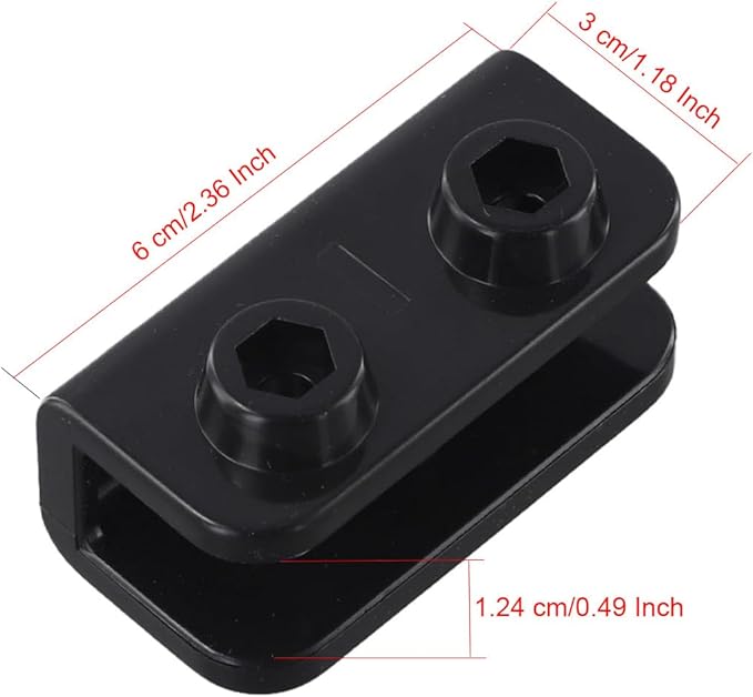 (4 Sets) 2-Way Pop-up Event Shelters Gazebo Replacement Connector,with 8 Stainless Steel Screws,Canopy Tent Replacement Parts Black Rectangular Bracket Truss Connector Canopy Replacement Parts