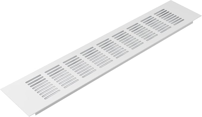 Vent Systems 15.75 x 3.15 Inch (Outer Size) Air Supply Ventilation Grille - White Aluminum Rectangle Intake/Exhaust Door Vent Deflector - HVAC for Home Improvement Floor, Wall Duct Cover