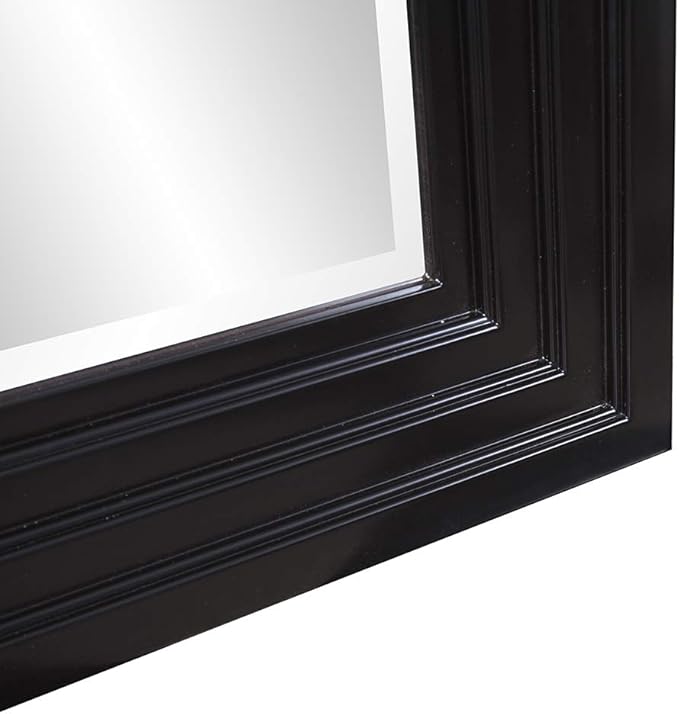 Howard Elliott Rich Espresso Tall Delano Mirror, Large Self Standing Full Length Rectangular Mirror with Stepped Levels, 34 x 82 Inch
