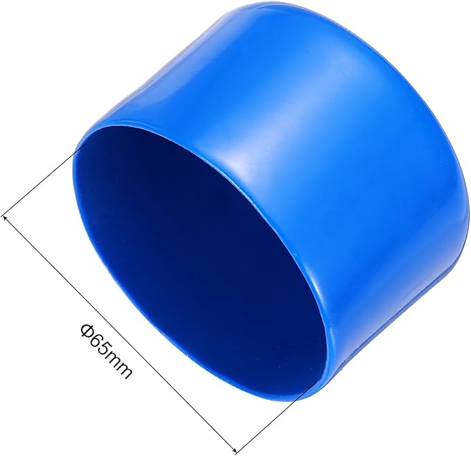 uxcell 5pcs Rubber End Caps 65mm(2.6 Inch) ID Vinyl PVC Round Tube Bolt Cap Cover Screw Thread Protectors Blue