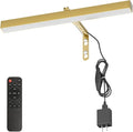 4W Plug in Picture Light for Paintings with Remote Control, 12" LED Art Display Lighting for Gallery, Dartboard, Artwork, Gold Wall Mounted Picture Frame Light