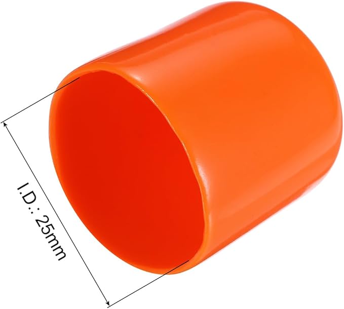 uxcell 10pcs Rubber End Caps 25mm(1") ID Vinyl Round End Cap Cover Screw Thread Protectors,Orange