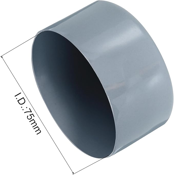 uxcell 4pcs Rubber End Caps 75mm ID Vinyl Round Tube Bolt Cap Cover Screw Thread Protectors Grey, 50mm Height