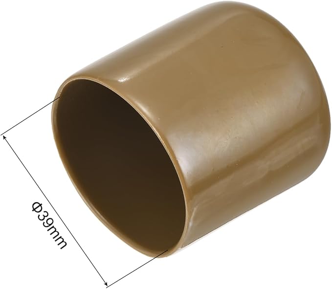 uxcell 10pcs Rubber End Caps 39mm(1 1/2") ID Vinyl Round End Cap Cover Screw Thread Protectors Light Brown