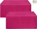 HolidayIdeas Fuchsia/Hot Pink Fitted Table Covers - 96 x 30 Inch - 2 Pack Rectangle Tablecloths for 8 Foot Tables, Polyester Fabric Tablecloth for Parties, Baby Shower, Trade Show