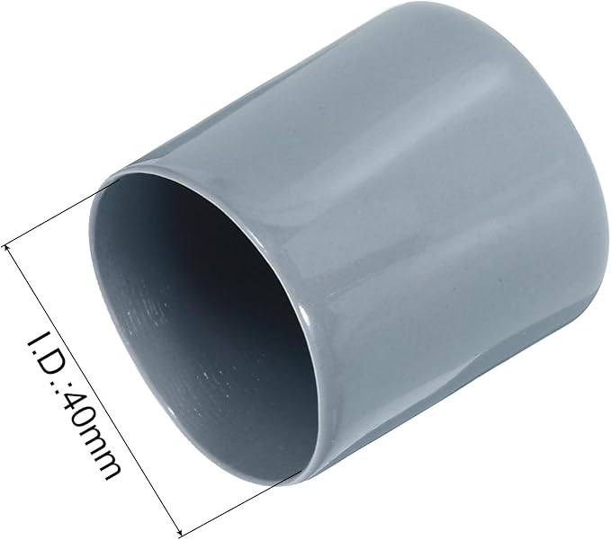 uxcell 10pcs Rubber End Caps 40mm(1.6") ID Vinyl Round End Cap Cover Screw Thread Protectors Grey