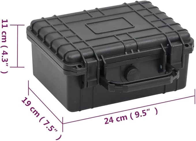 PP Portable Flight Case, Lockable Tool Box for Transportation Travelling, Protective Equipment Case, 9.4"x7.5"x4.3", -281