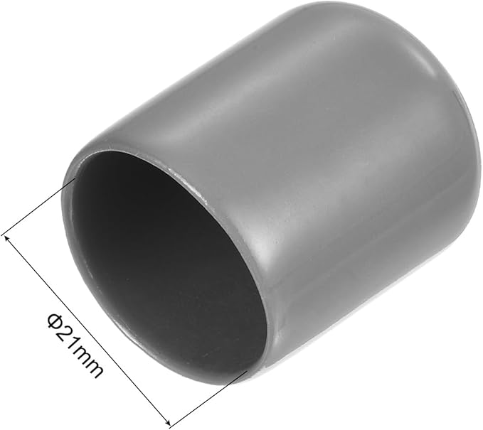 uxcell 5pcs Rubber End Caps Protective Caps 21mm ID Vinyl PVC Round Tube Bolt Cap Cover Screw Thread Protectors Light Gray