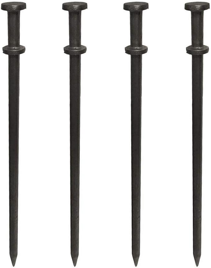 Double Head Tent Stakes - Heavy Duty Steel Tent Stakes, Versatile Ground Spikes to Anchor Commercial Inflatables, Party Tents, and Outdoor Camping Shelters, 1 x 30 Inch, 10-Pack