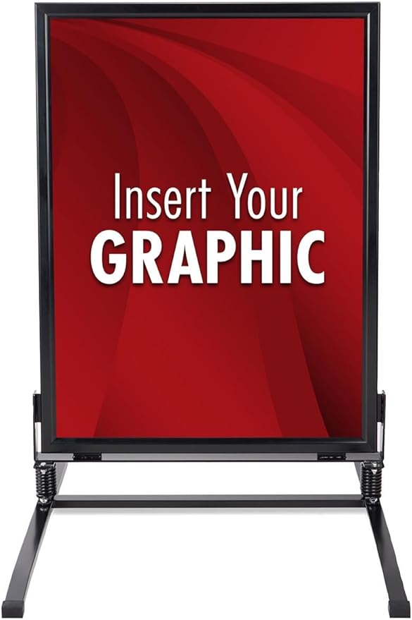 Displays2go 30 x 40 Inch Sidewalk Sign, Waterproof, Snap Frame, Spring Base, 2 Sided, Black (OWS3040B)