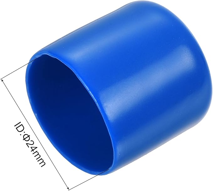 uxcell 5pcs Rubber End Caps 24mm ID Vinyl Round Tube Bolt Cap Cover Screw Thread Protectors Blue