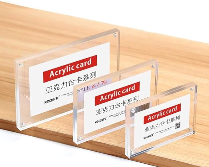 5 Pack Acrylic Label Holder Price Tag Displays Sign Holder with 3M Tape Adhesive Wall Mount Sign Stand (Transparent 100*70mm/3.94*2.76 inches)