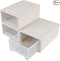 Readsky 12 Quart Plastic Stacking Storage Drawer, Plastic Storage Drawer Unit, 3 Packs