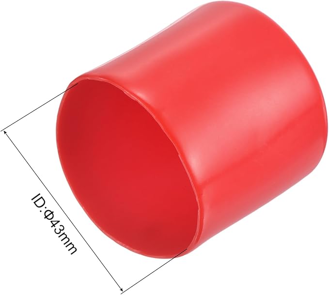 uxcell 10pcs Rubber End Caps 43mm ID Vinyl Round End Cap Cover Screw Thread Protector Red