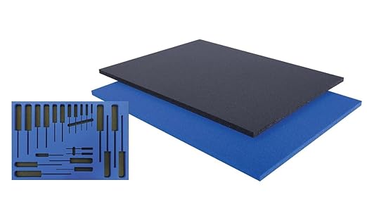 5S LEAN TOOL BOX FOAM ORGANIZERS 1/2 INCH THICK (1 PIECE) (12.75"x22.125", Black)