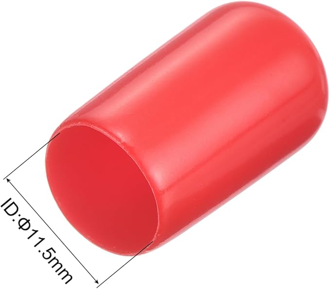 uxcell 10pcs Rubber End Caps 11.5mm ID Vinyl Round End Cap Cover Screw Thread Protector Red