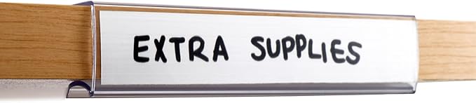 SmartSign Shelf Clip Label Holder | 1.125" x 6" Clear Plastic, for 1" Thick Shelves, Pack of 10