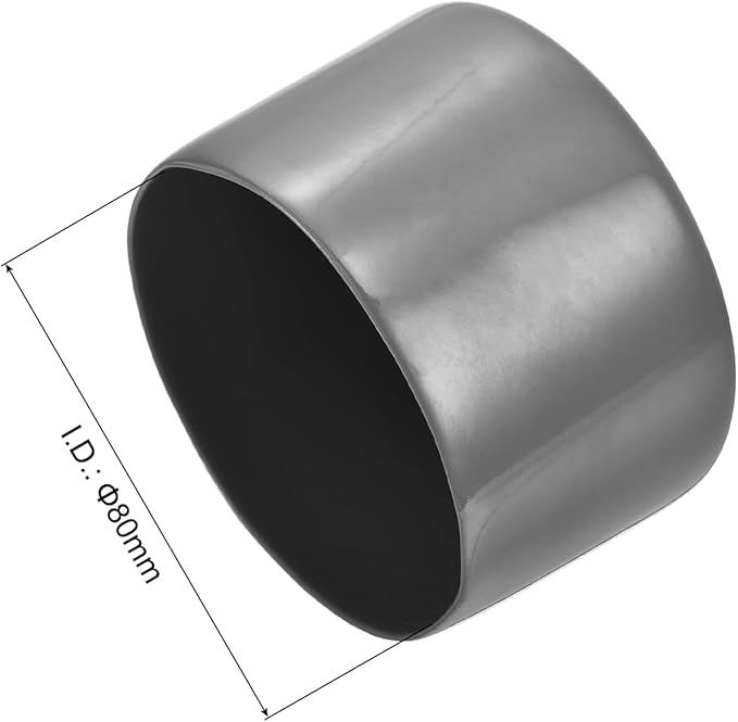 uxcell 4pcs Rubber End Caps 80mm(3 1/8") ID Vinyl Round End Cap Cover Screw Thread Protectors Dark Grey, 50mm Height