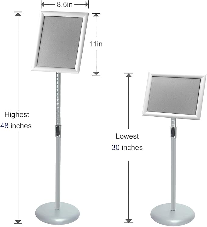 Advertising Support Board Sign Stand Poster Holder Applicable to All Kinds of Stores Exhibition Halls (Silver, 8.5x11in 6pack)