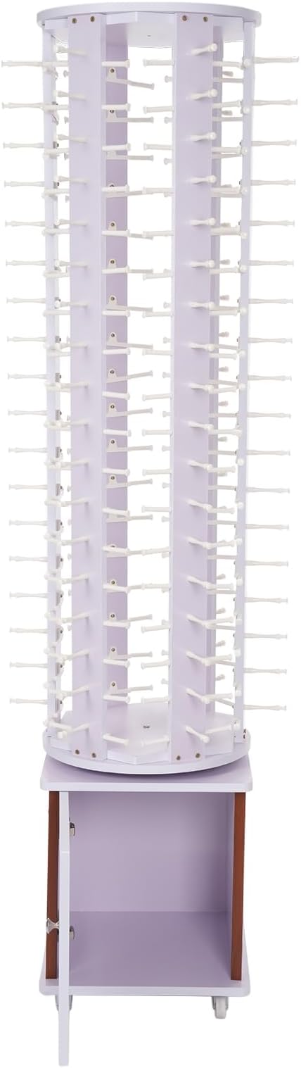 Sunglasses Display Stand, 108 Pairs Wooden 360° Rotating Sunglass Eyeglass Holder Organizer, Glasses Hanger Storage Rack for Retail Commercial Display, L14.2*H66.1in, White