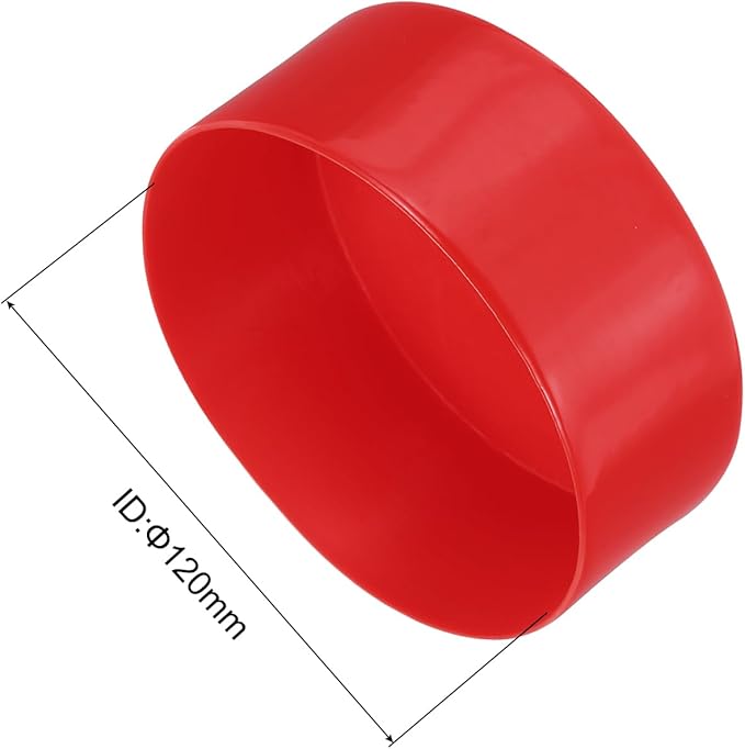 uxcell 4pcs Rubber End Caps 4 3/4"(120mm) ID Vinyl Round End Cap Cover Screw Thread Protectors Red, 50mm Height