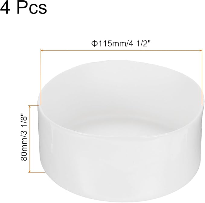 uxcell 4pcs Rubber End Caps 115mm (4 1/2 Inch) ID x 80mm(3 1/8 Inch) H Vinyl Round End Cap Cover Screw Thread Protectors White