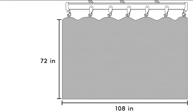 Room Divider Blackout Curtains Flexible Sliding Tracks Sets Ceiling Mounted Rod Window Curtain Privacy Separation for Bedroom Living Rooms,1 Panel Grey Drape and Black Track Set-W108xH72 in