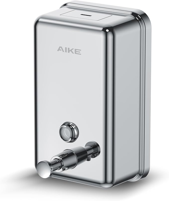 AIKE 37oz Surface Mount Stainless Steel Soap Dispenser for Commercial,Polished Stianless Steel Finish Model AK1003