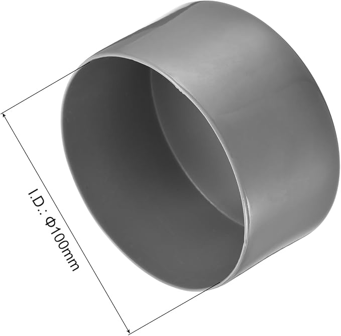 uxcell 4pcs Rubber End Caps 100mm ID Vinyl Round End Cap Cover Screw Thread Protectors Dark Grey, 50mm Height
